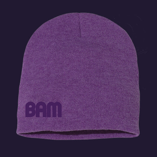 BAM Embroidered Limited Edition Retro Logo Beanie - Heather Purple