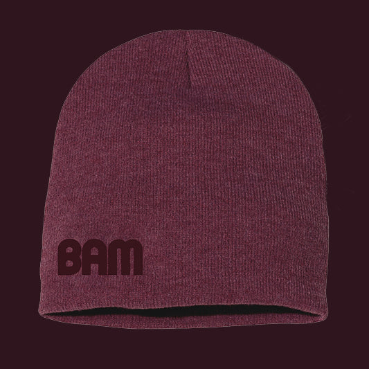BAM Embroidered Limited Edition Retro Logo Beanie - Heather Cardinal